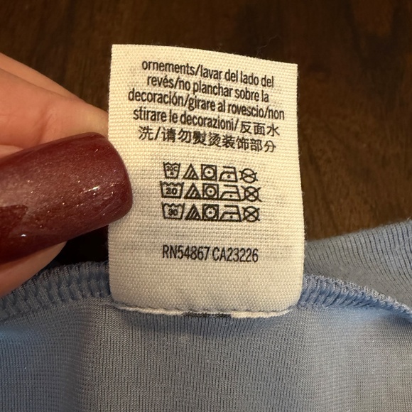 PINK Women's Soft Blue Velvet Shirt, Short Sleeve, Size Medium - Picture 7 of 9